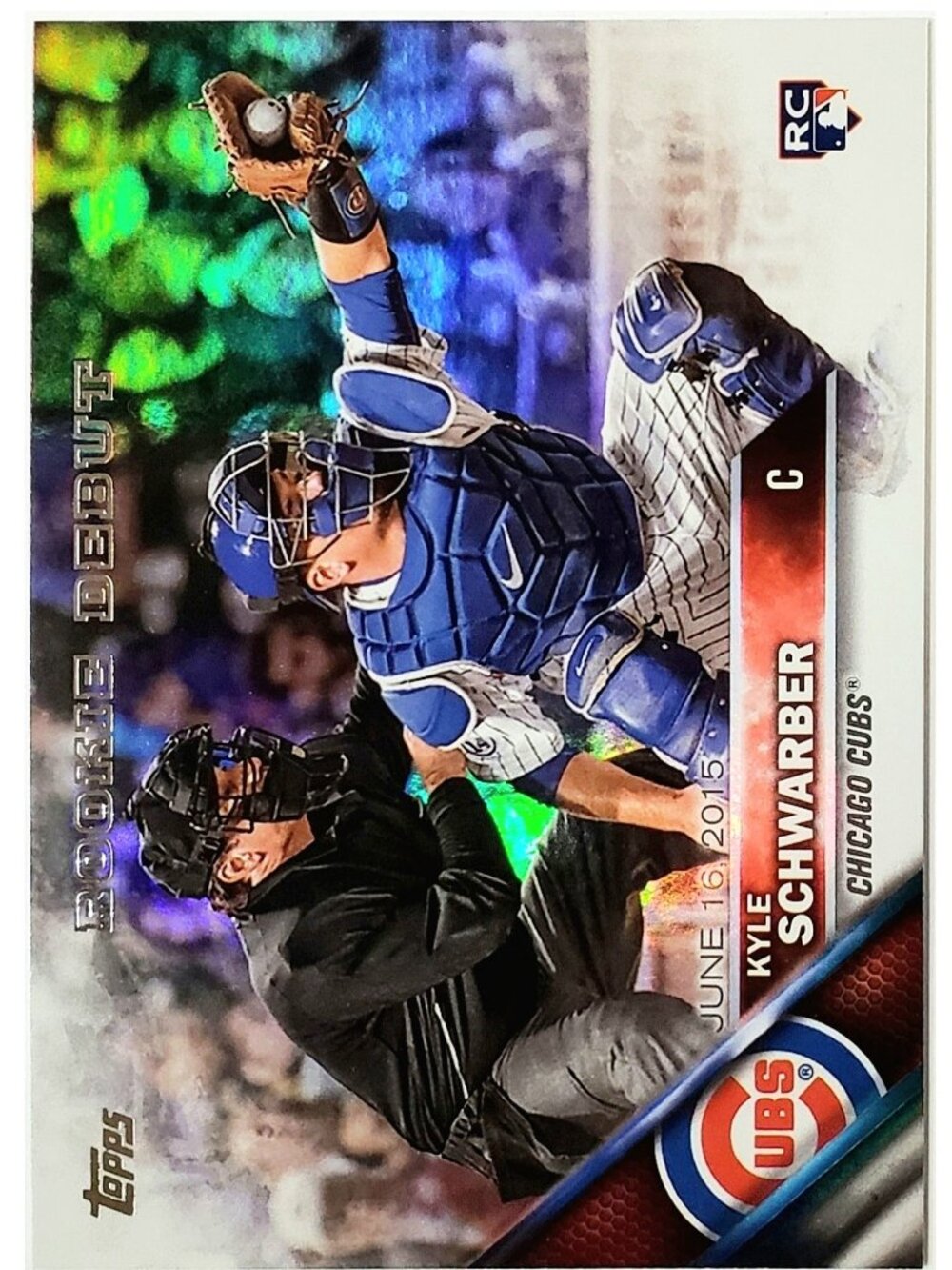 KYLE SCHWARBER ROOKIE RAINBOW FOIL HOLO 2016 TOPPS UPDATE #US138, CHICAGO CUBS